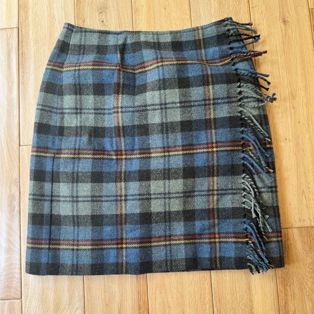 Talbot’s Vintage Plaid Fringe Skirt